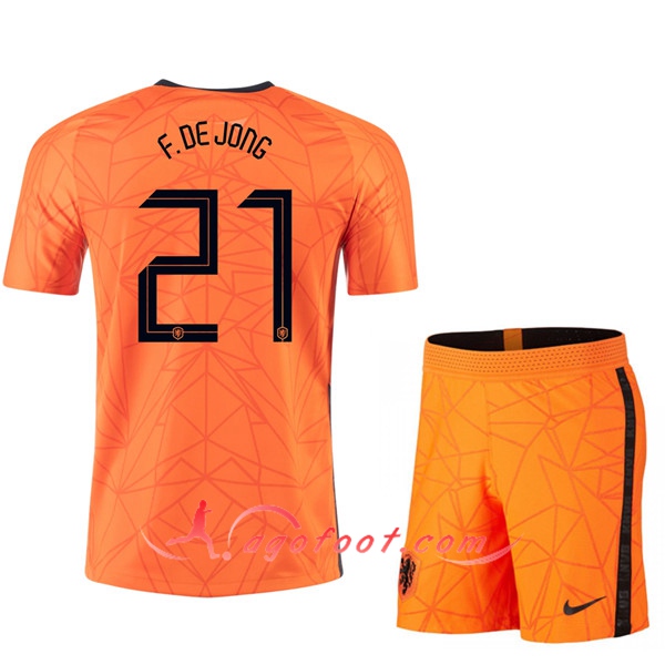 Maillot UEFA Euro 2020 Pays-Bas (F.DE JONG 21) Enfant Domicile