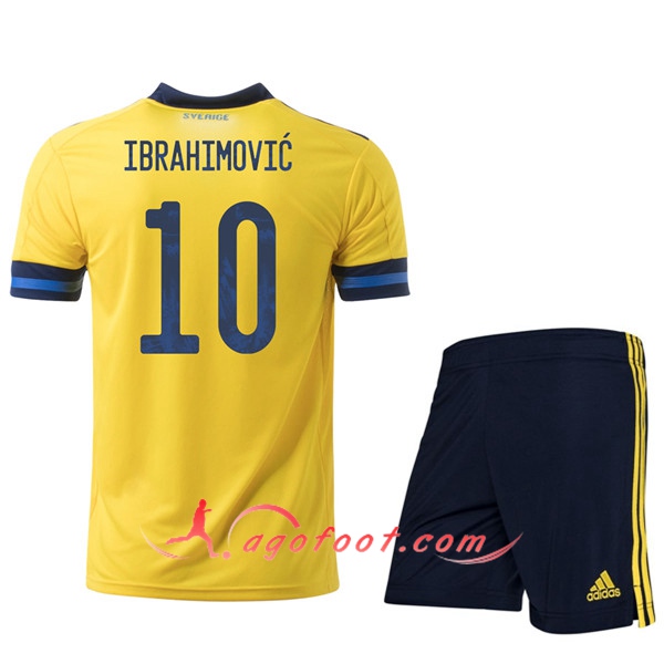 Maillot UEFA Euro 2020 Suede (IBRAHIMOVIC 10) Enfant Domicile