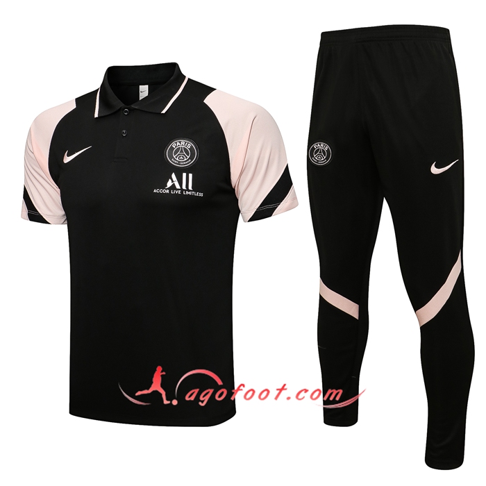 Ensemble Polo Jordan PSG + Pantalon Noir/Rose 2021/2022