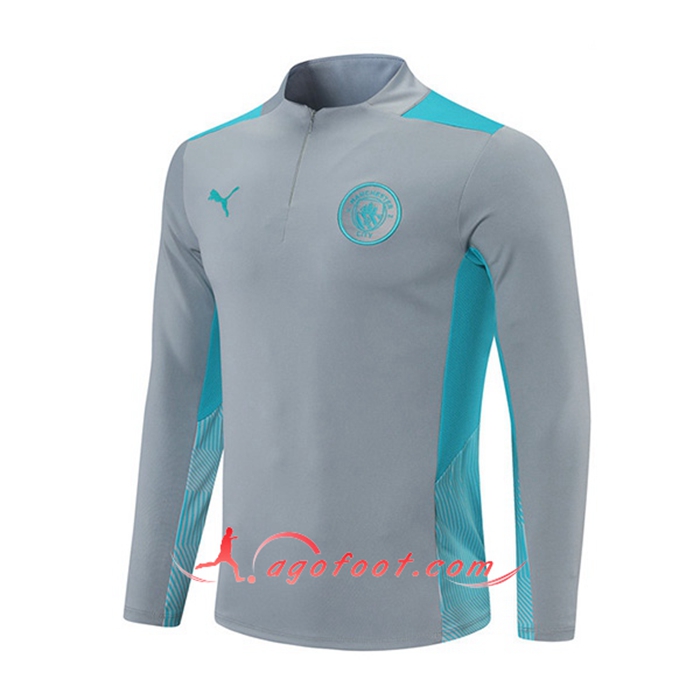 Sweatshirt Training Manchester City Bleu/Gris 2021/2022