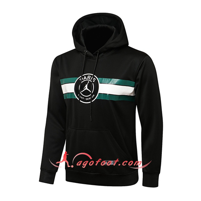 Sweatshirt Training Capuche Jordan PSG Noir/Vert/Blanc 2021/2022
