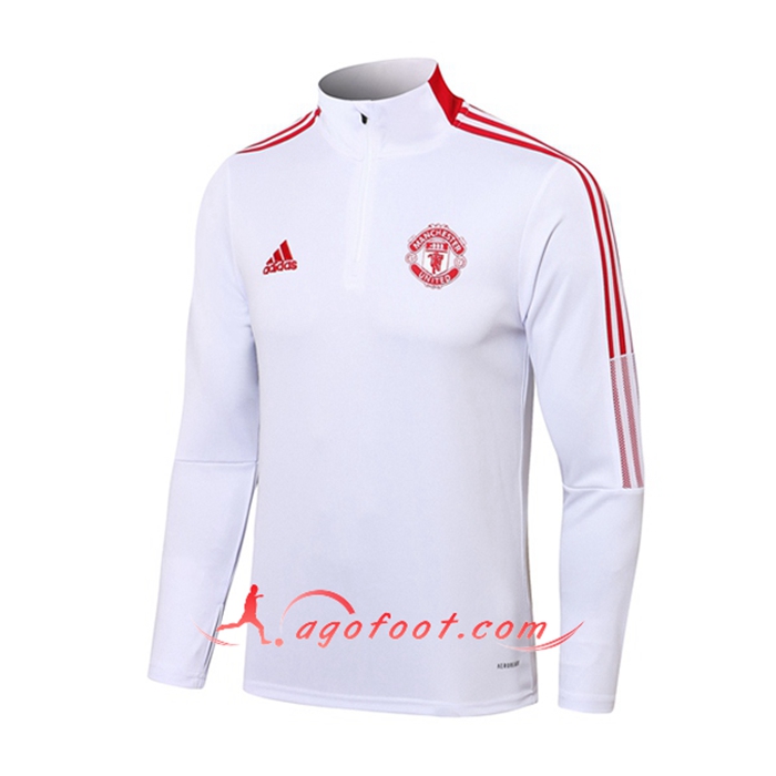 Sweatshirt Training Manchester United Blanc/Rouge 2021/2022