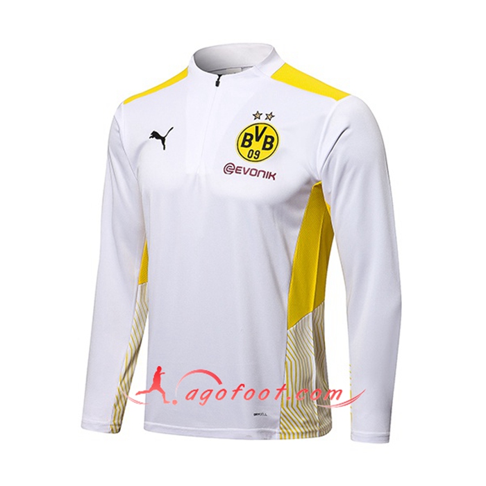 Sweatshirt Training Dortmund BVB Blanc/Jaune 2021/2022