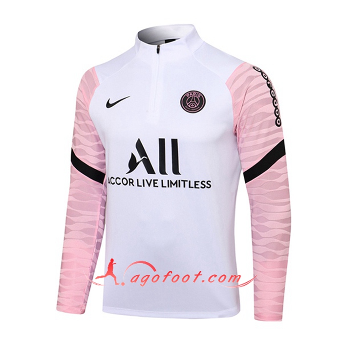 Sweatshirt Training Jordan PSG Rose/Blanc 2021/2022