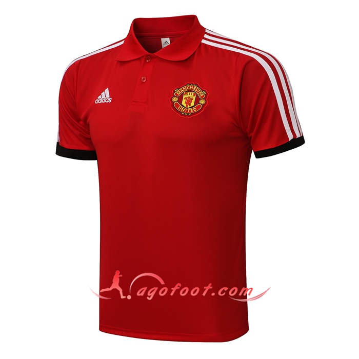 Polo Foot Manchester United Rouge/Blanc 2021/2022
