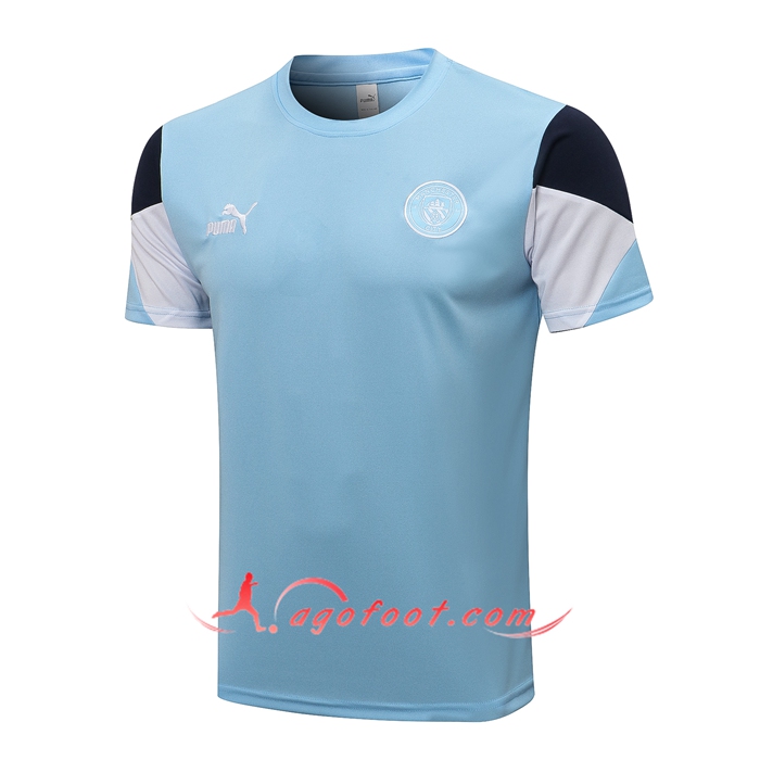 Training T-Shirts Manchester City Bleu/Noir/Blanc 2021/2022