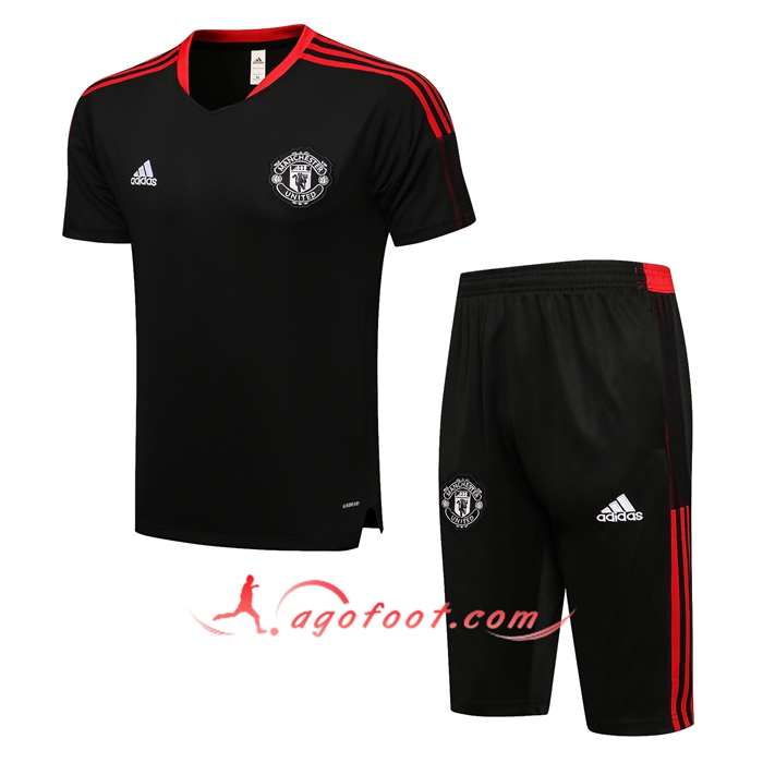 Ensemble Training T-Shirts Manchester United + Short Rouge/Noir 2021/2022