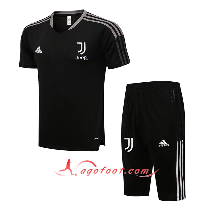 Ensemble Training T-Shirts Juventus + Short Noir/Blanc 2021/2022