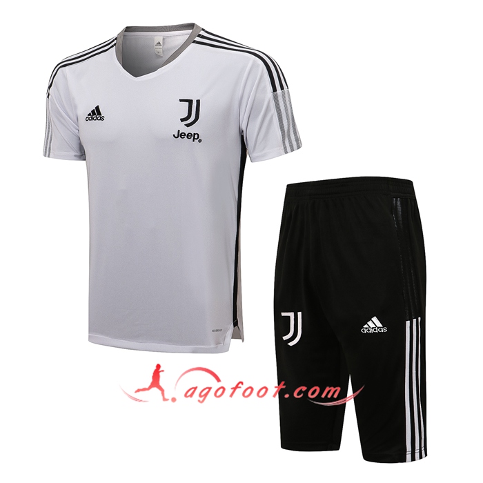 Ensemble Training T-Shirts Juventus + Short Blanc/Noir 2021/2022