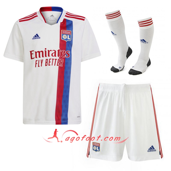 Ensemble Maillot Foot Lyon Domicile (Short + Chaussettes) 2021/2022