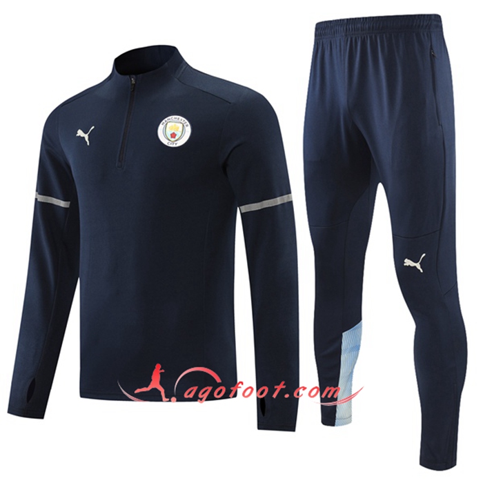 Ensemble Survetement Foot Manchester City Bleu Marin 2021/2022