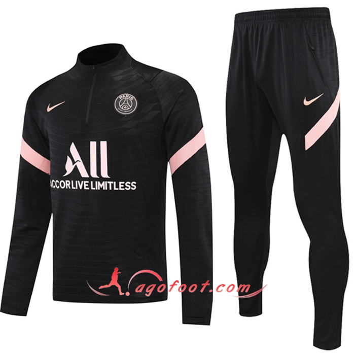 Ensemble Survetement Foot Jordan PSG Rose/Noir 2021/2022