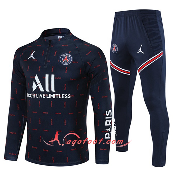Ensemble Survetement Foot Jordan PSG Bleu Marin/Blanc 2021/2022