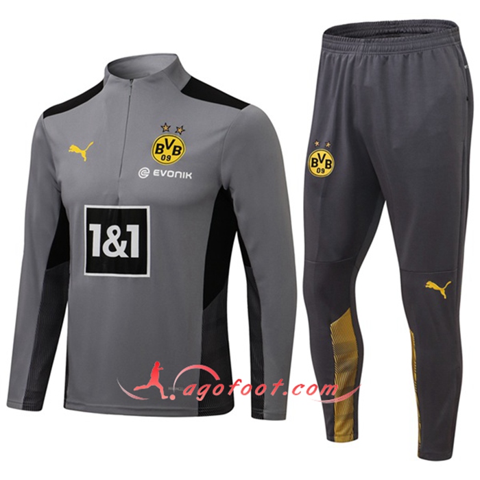 Ensemble Survetement Foot Dortmund BVB Gris 2021/2022
