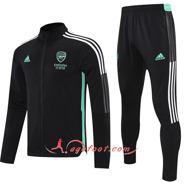 Ensemble Survetement Foot - Veste FC Arsenal Noir/Vert 2021/2022