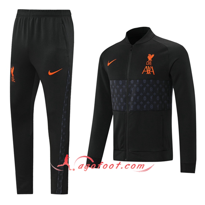 Ensemble Survetement Foot - Veste FC Liverpool Noir/Gris 2021/2022