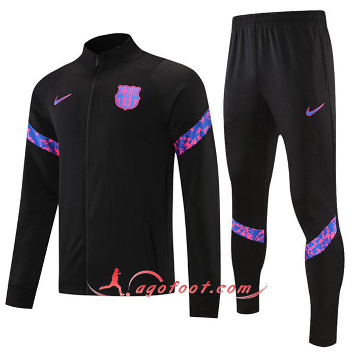 Ensemble Survetement Foot - Veste FC Barcelone Noir/Pourpre 2021/2022