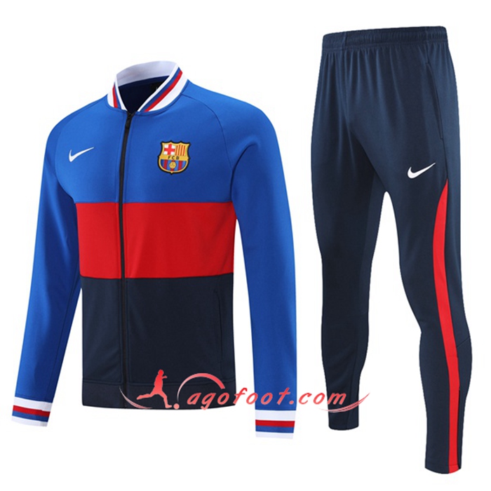 Ensemble Survetement Foot - Veste FC Barcelone Bleu/Rouge 2021/2022
