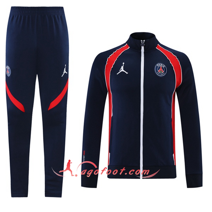 Ensemble Survetement Foot - Veste Jordan PSG Rouge/Noir 2021/2022