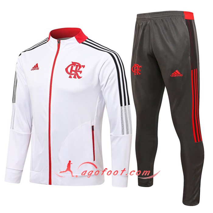Ensemble Survetement Foot - Veste Flamengo Blanc 2021/2022