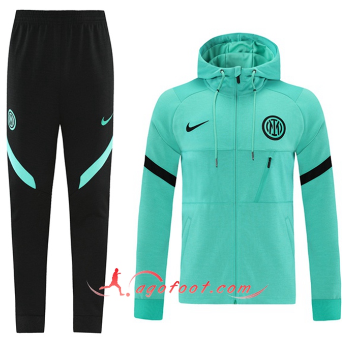 Ensemble Veste A Capuche Survetement - Veste Inter Milan Vert 2021/2022