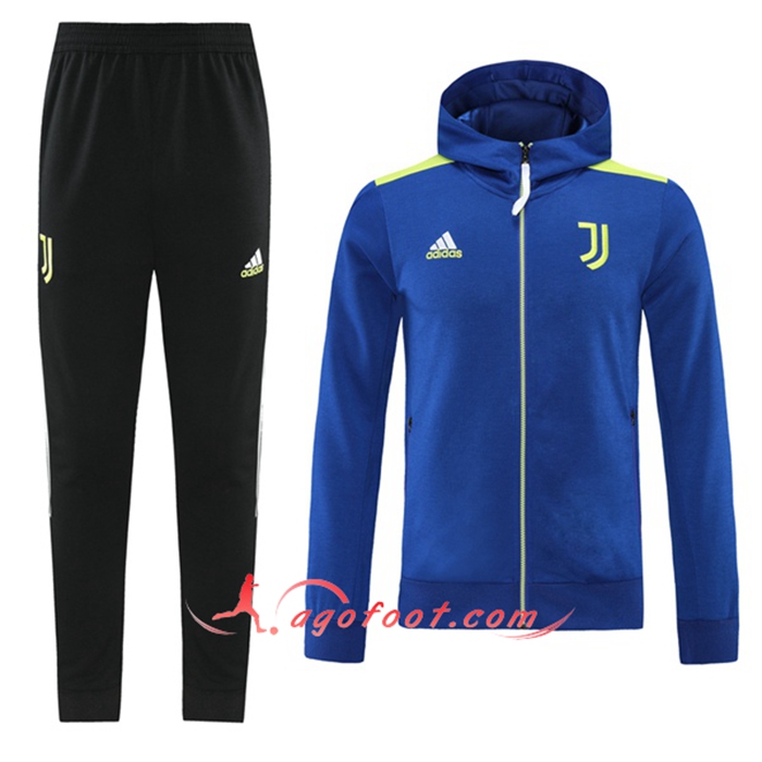Ensemble Veste A Capuche Survetement - Veste Juventus Vert/Bleu 2021/2022