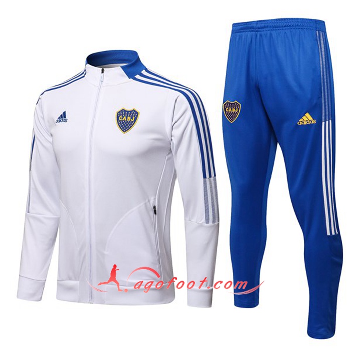 Ensemble Survetement Foot - Veste Boca Juniors Blanc/Bleu 2021/2022