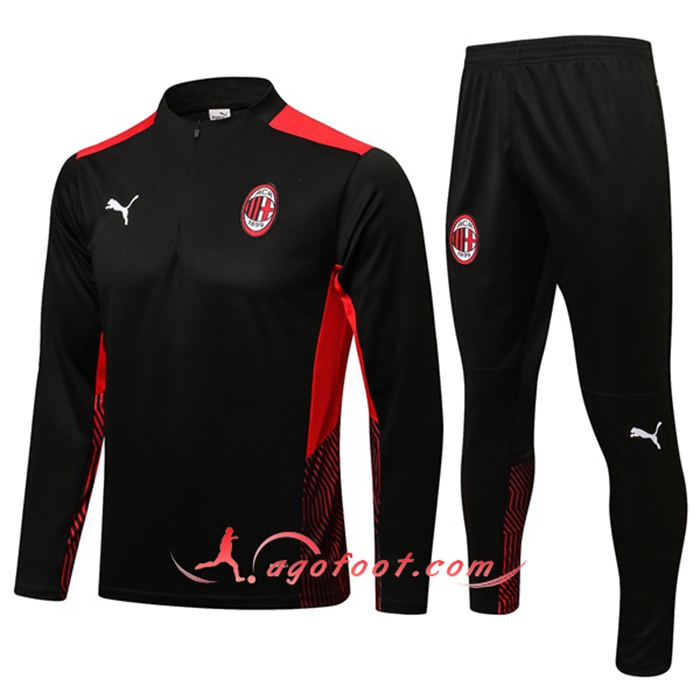 Ensemble Survetement Foot AC Milan Noir/Rouge 2021/2022