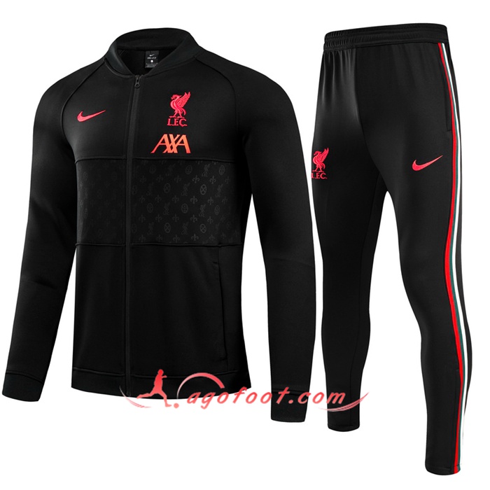 Ensemble Survetement Foot - Veste FC Liverpool Enfant Noir/Rouge 2021/2022