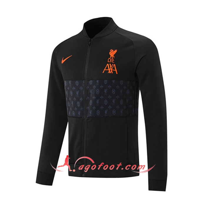 Nouveaux Veste Foot FC Liverpool Noir/Gris 2021/2022
