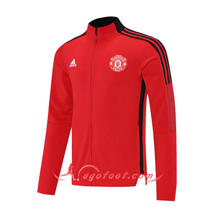 Nouveaux Veste Foot Manchester United Rouge/Noir 2021/2022