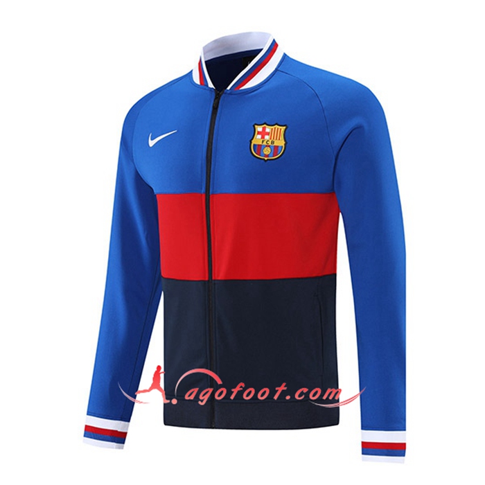 Nouveaux Veste Foot FC Barcelone Bleu/Rouge 2021/2022