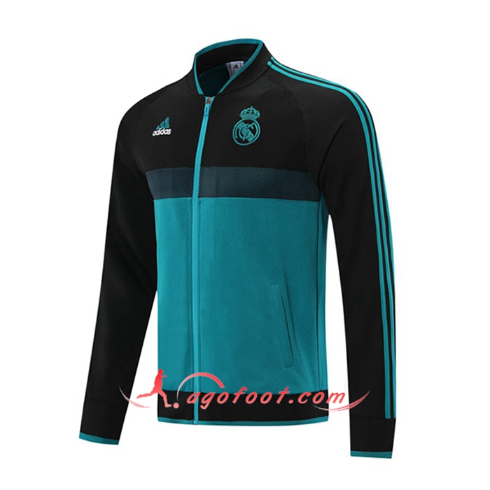Nouveaux Veste Foot Real Madrid Vert Fonce/Noir 2021/2022