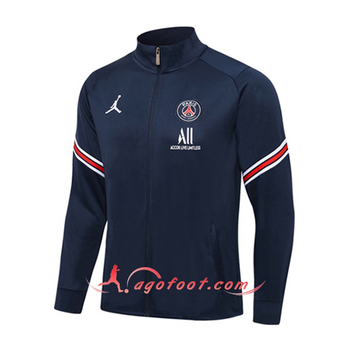 Nouveaux Veste Foot Jordan PSG Bleu Marin 2021/2022 -2