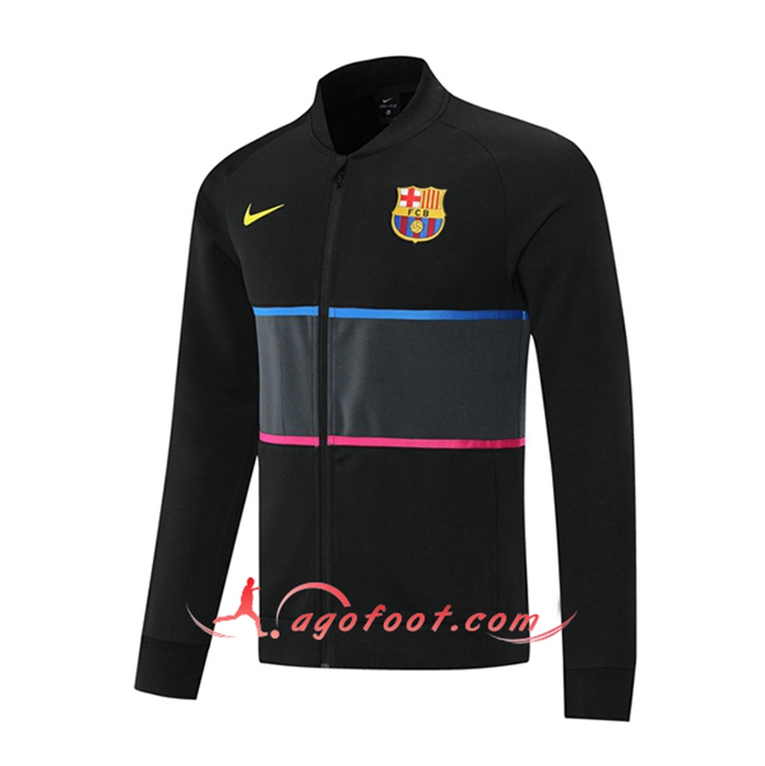 Nouveaux Veste Foot FC Barcelone Bleu/Noir/Rose 2021/2022