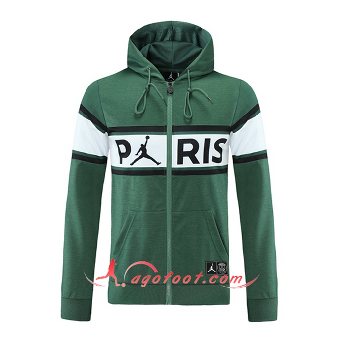Nouveaux Veste A Capuche PSG Vert 2021/2022