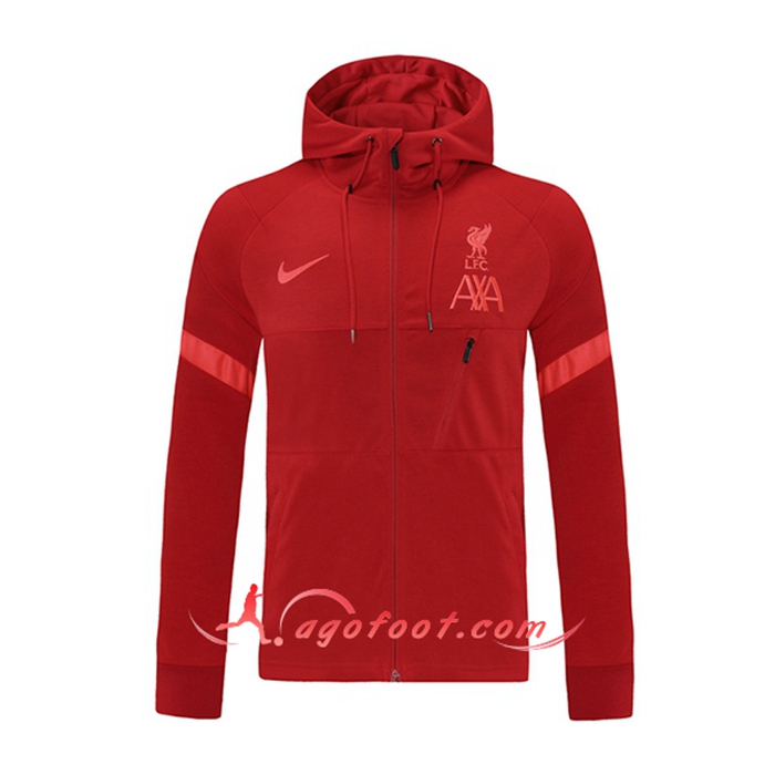 Nouveaux Veste A Capuche FC Liverpool Rouge 2021/2022 -3