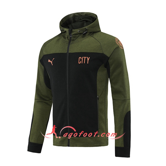 Nouveaux Veste A Capuche Manchester City Noir/Vert 2021/2022