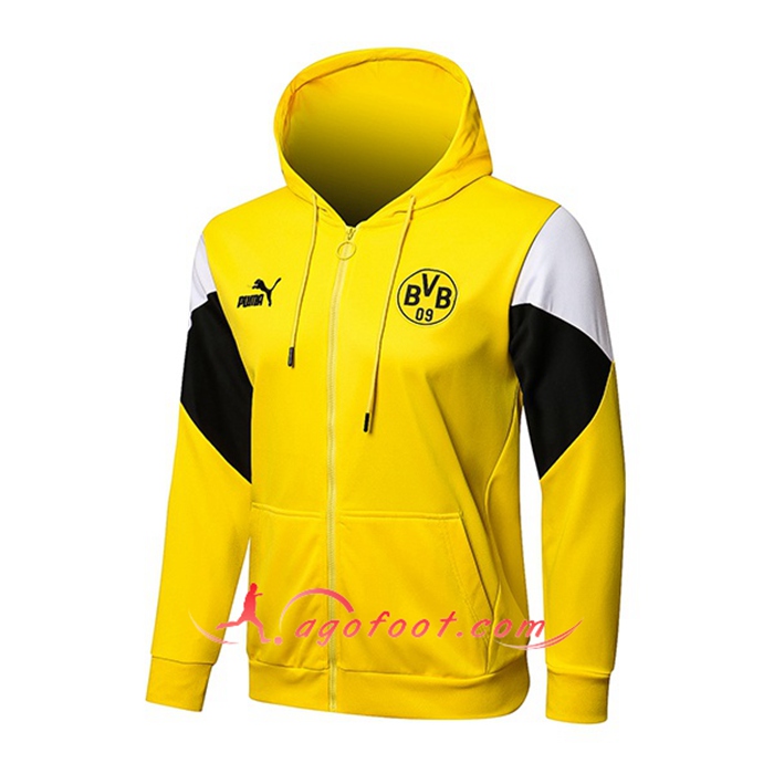 Nouveaux Veste A Capuche Dortmund BVB Jaune/Blanc 2021/2022