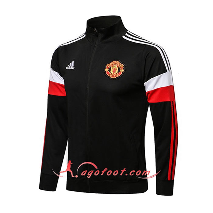 Nouveaux Veste Foot Manchester United Noir/Rouge/Blanc 2021/2022