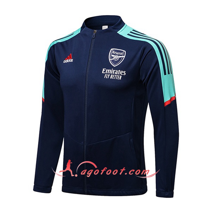 Nouveaux Veste Foot FC Aesenal Bleu Marin/Vert 2021/2022