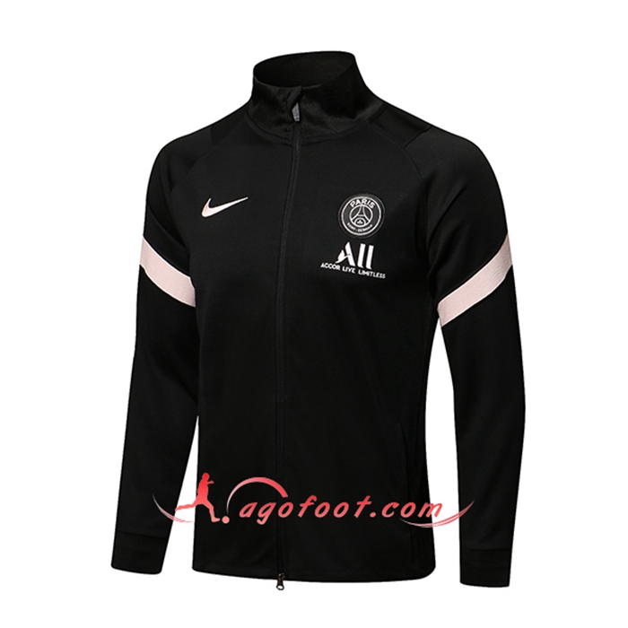 Nouveaux Veste Foot Jordan PSG Noir/Rose 2021/2022