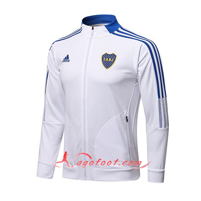 Nouveaux Veste Foot Boca Juniors Blanc/Bleu 2021/2022