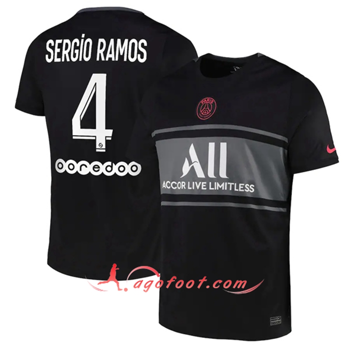 Maillot de Foot Jordan PSG (Sergio Ramos 4) Third 2021/2022