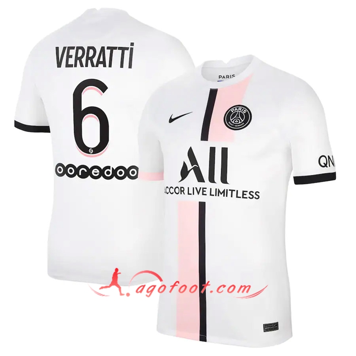 Maillot de Foot Jordan PSG (Verratti 6) Exterieur 2021/2022