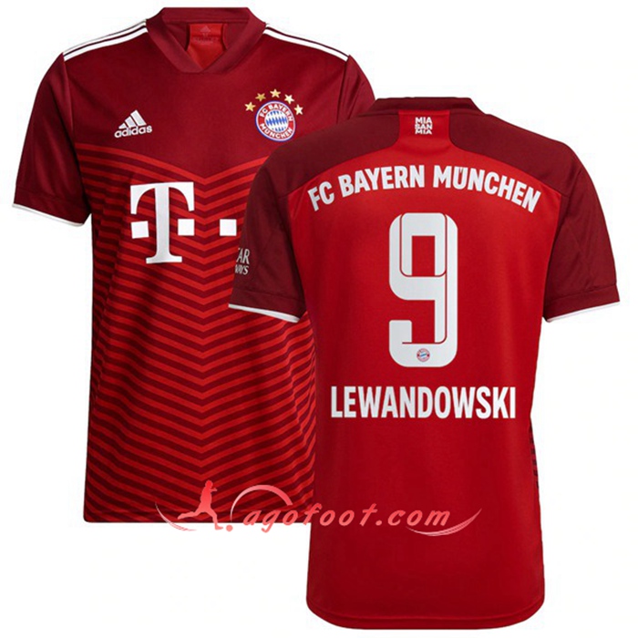 Maillot de Foot Bayern Munich (Lewandowski 9) Domicile 2021/2022