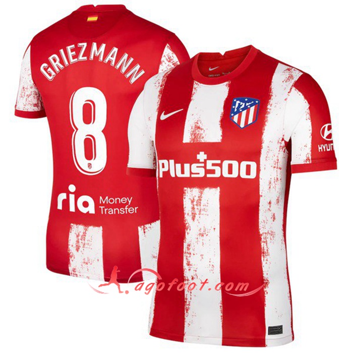 Maillot de Foot Atletico Madrid (Griezmann 8) Domicile 2021/2022