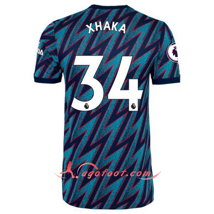 Maillot de Foot FC Arsenal (Granit Xhaka 34) Third 2021/2022