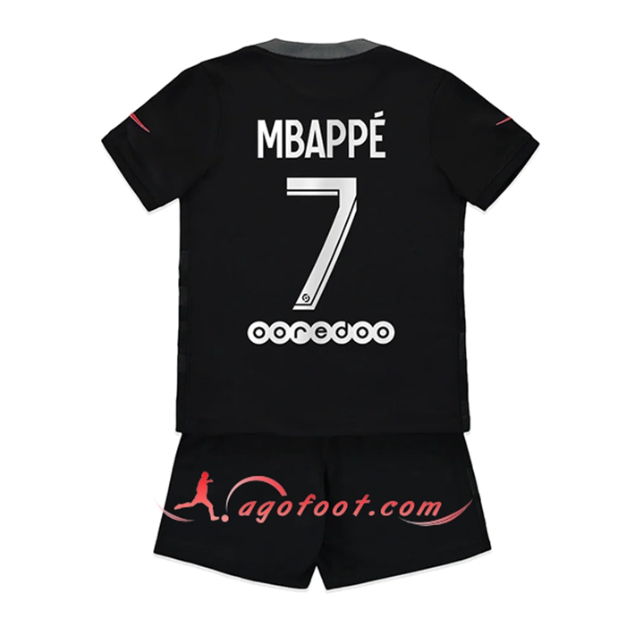 Maillot de Foot Jordan PSG (Mbappe 7) Enfant Third 2021/2022
