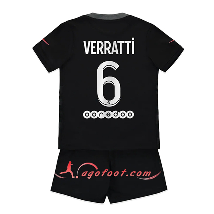 Maillot de Foot Jordan PSG (Verratti 6) Enfant Third 2021/2022